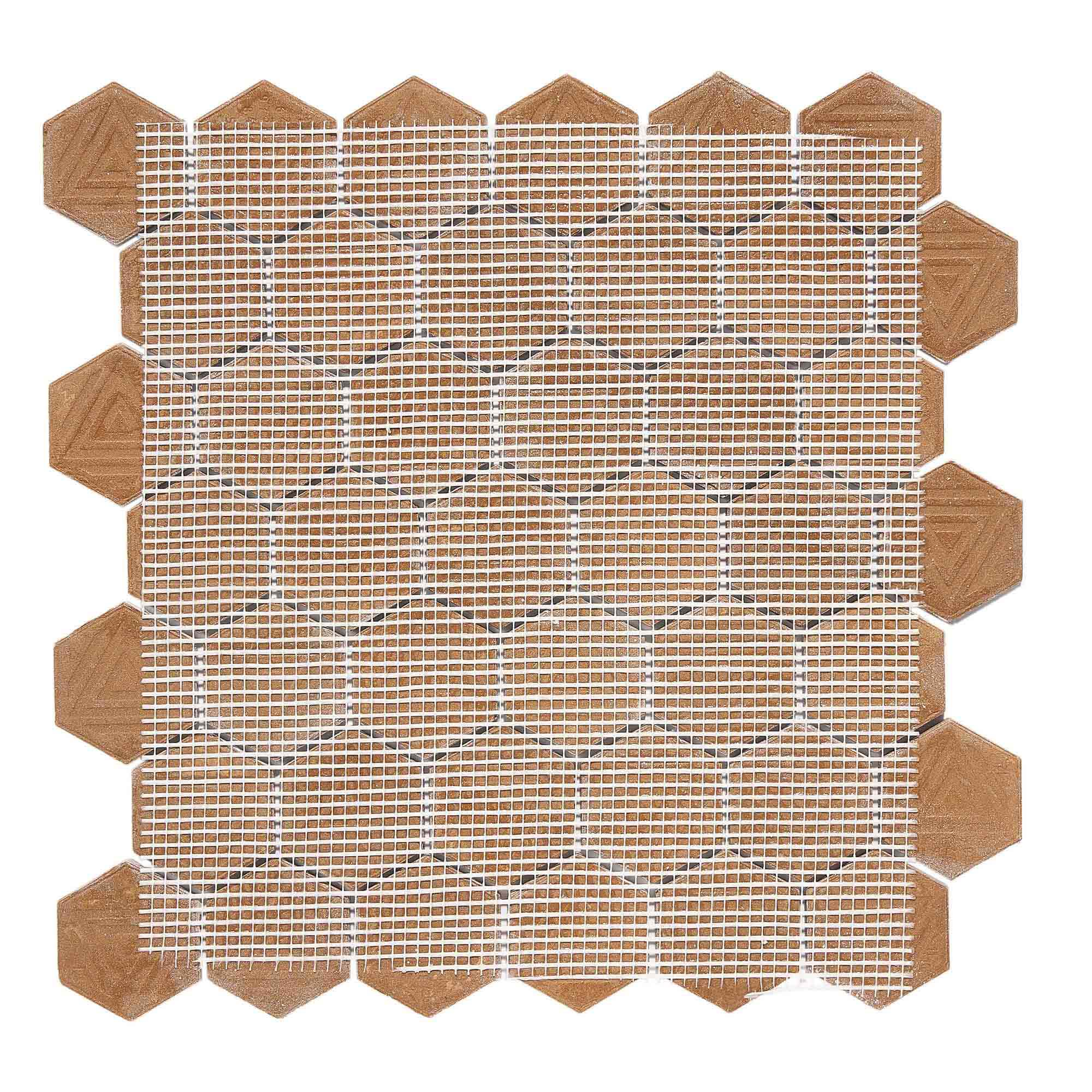 thumbnail image 2 of Squarefeet Depot Concave Hexagon Ceramic Mosaic Tile – Soft Gray, Glossy, 12x12 Sheets, Oblong, For Backsplash & Wall 2 of 6